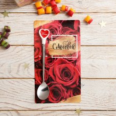 Ложка на открытке сердечко "С любовью", 10 х 18 см 4318677